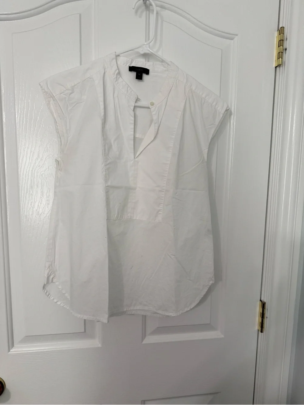 Jcrew Casual White Short-Sleeve Popover Shirt